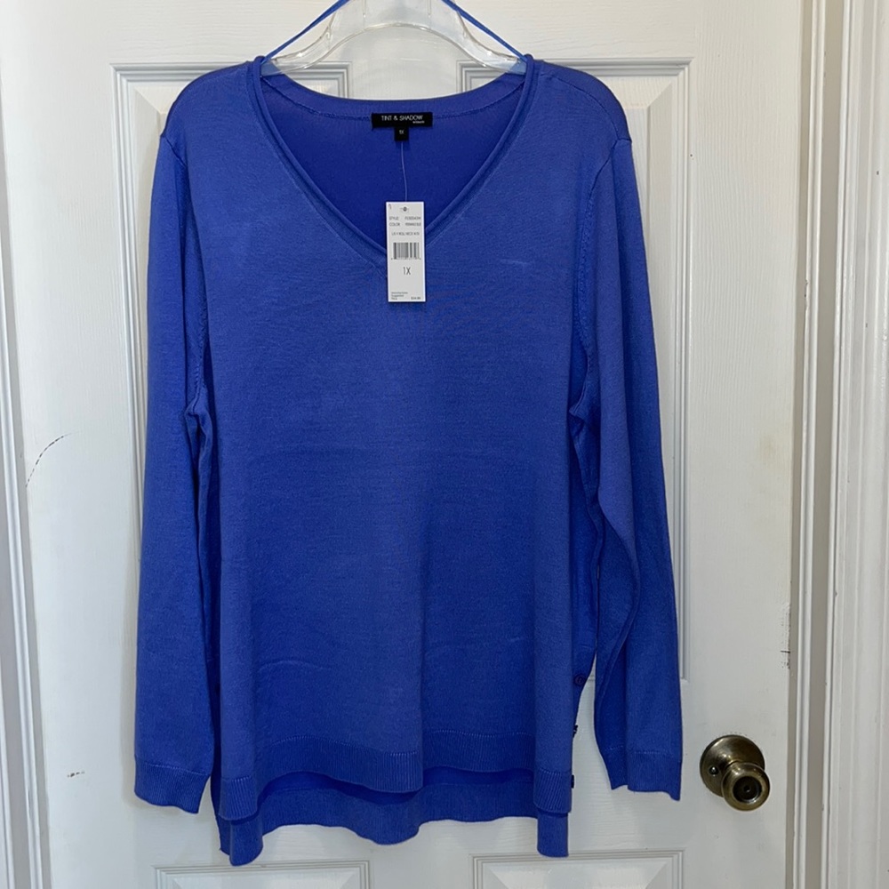 Tint and shadow plus size sweater tops